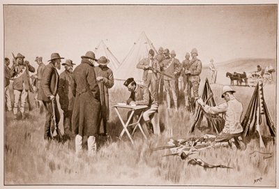 Boers taking the oath of neutrality at Greylingstad, from a sketch by Lieut. E.B. Knox, R.A.M.C. by Henry Marriott Paget